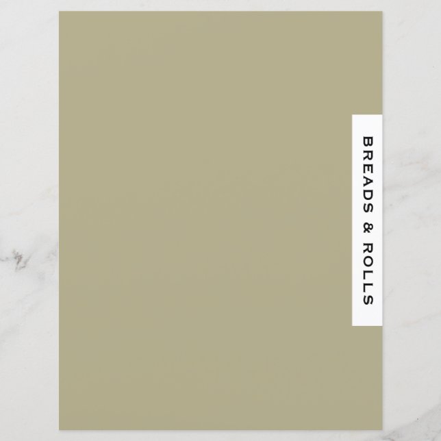 Recipe Divider | Breads & Rolls | Sage Black White (Front)