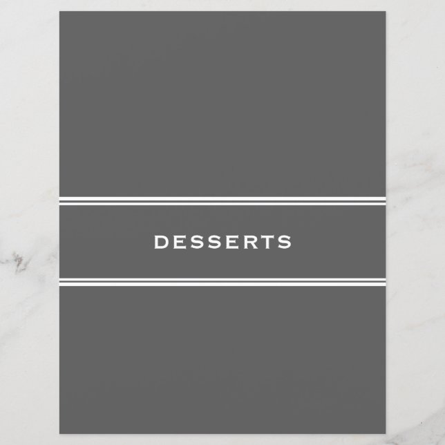 Recipe Divider | Desserts | Gray (Back)