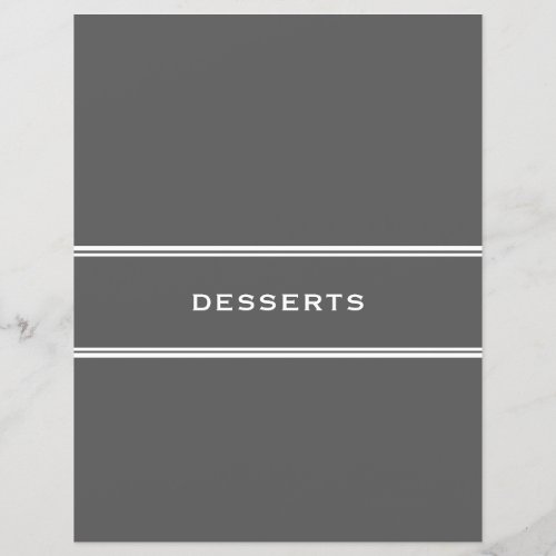 Recipe Divider  Desserts  Gray