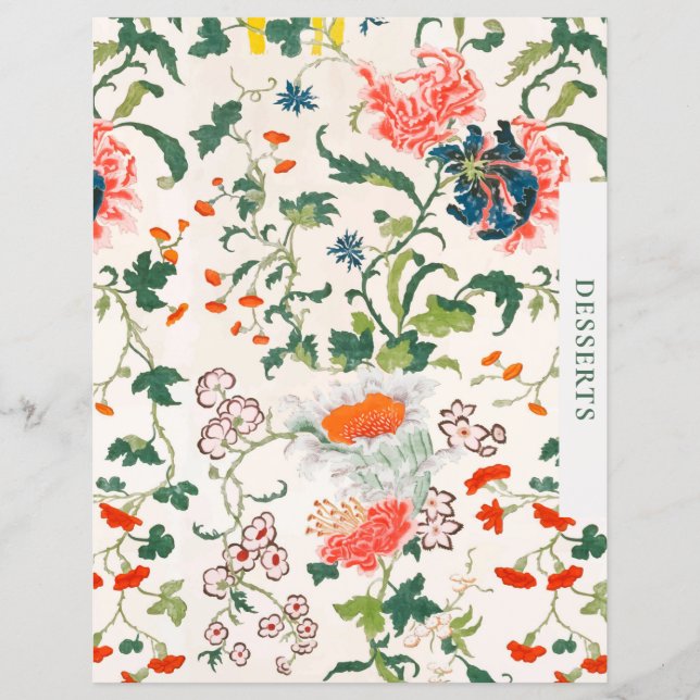 Recipe Divider | Desserts | Stylish Floral (Front)