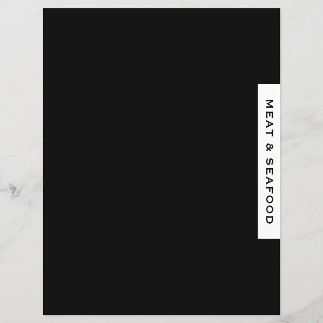 Recipe Divider | Meat & Seafood | Black & White (Front)