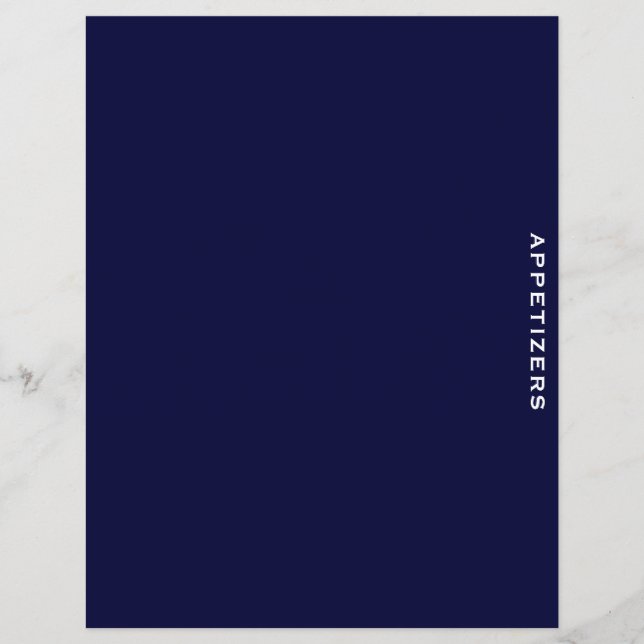 Recipe Divider | Navy & White | Appetizers (Front)