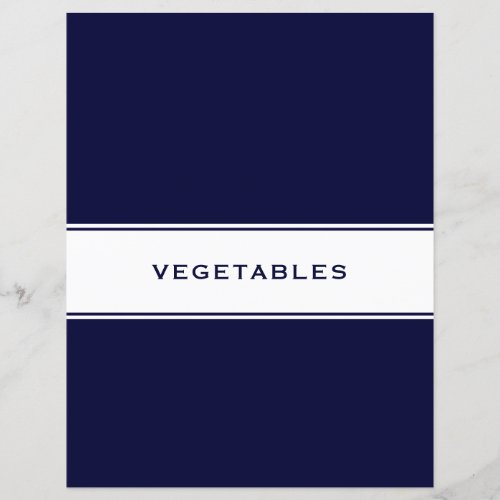 Recipe Divider  Navy  White  Vegetables