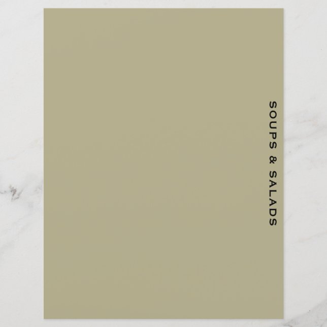 Recipe Divider | Sage & Black | Soups & Salads (Front)