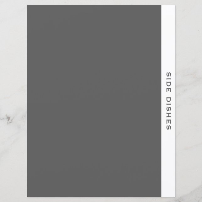 Recipe Divider | Side Dishes | Simple Gray & White (Front)