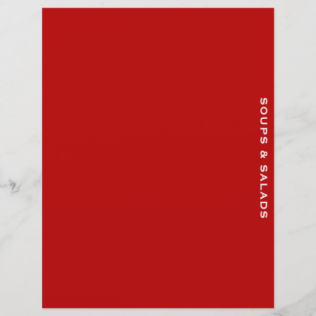 Recipe Divider | Soups & Salads | Simple Red (Front)