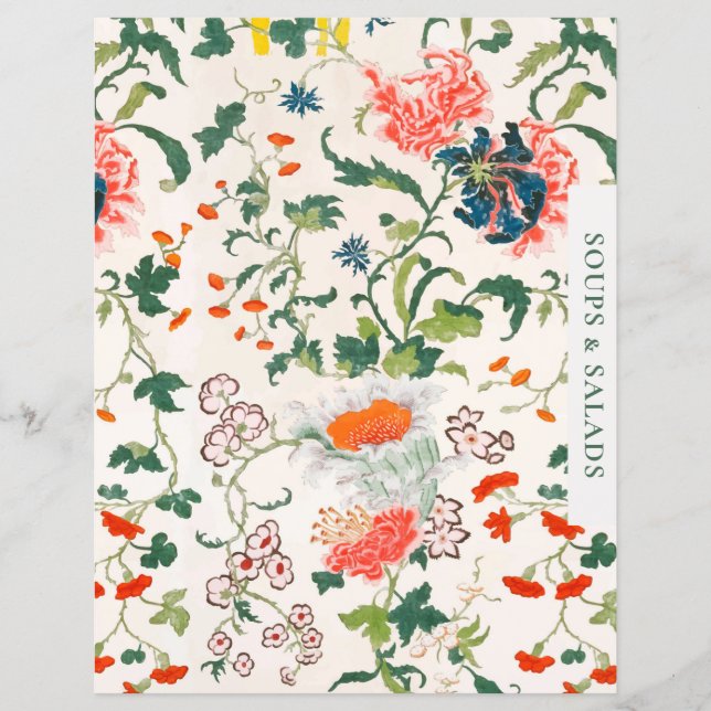 Recipe Divider | Soups & Salads | Stylish Floral (Front)