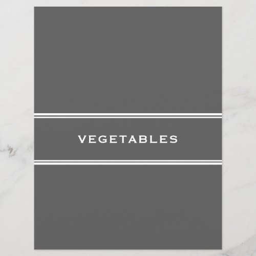 Recipe Divider  Vegetables  Gray