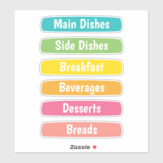 Recipe Dividers Personalized Sticker