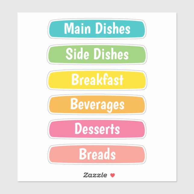 Recipe Dividers Personalized Sticker (Sheet)