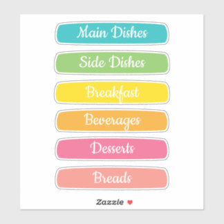 Recipe Dividers Personalized Sticker