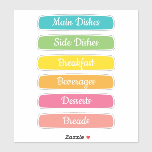 Recipe Dividers Personalized Sticker (Sheet)