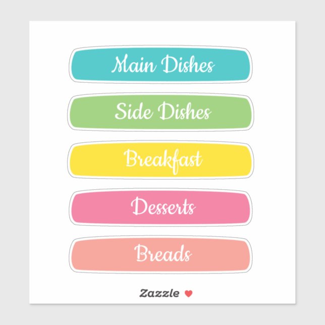 Recipe Dividers Personalized Sticker (Sheet)