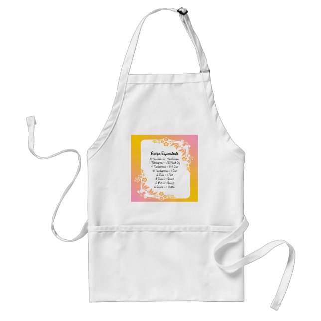 Recipe Equivalents Pastel Floral Adult Apron (Front)