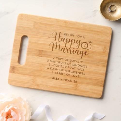 Recipe For A Happy Marriage Couples Cutting Board