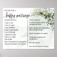 Recipe for a happy marriage newlyweds eucalyptus