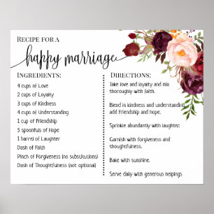 Recipe for a happy marriage newlyweds marsala poster
