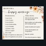 Recipe for a Happy Marriage Newlyweds Wildflowers Poster<br><div class="desc">Click on "Edit design" to personalize or modify the layout (change wording,  font color,  font style).
** Please see the full collection for matching invitation,  bridal shower games,  tags and sign available**</div>