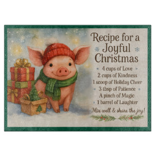 Recipe for a Joyful Christmas – Cute Winter Piglet Cutting Board