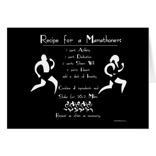 Recipe For a Marathoner Cards (Front Horizontal)