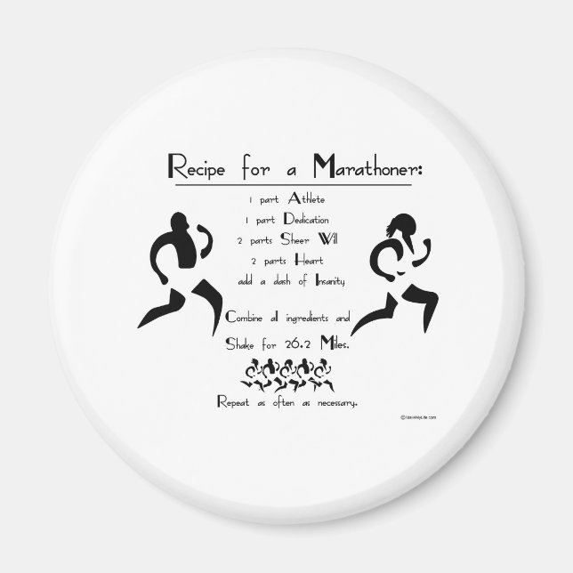 Recipe For a Marathoner Magnet (Front)