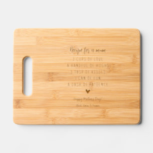 Recipe for a mom Mother's day gift Engraved Cutting Board