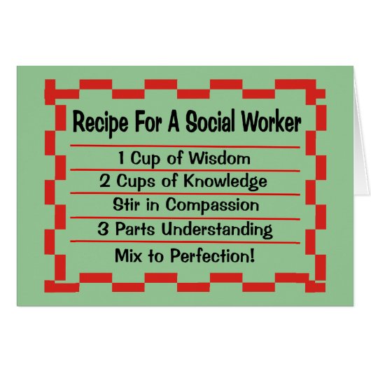 Recipe for a Social Worker Cards (Front Horizontal)