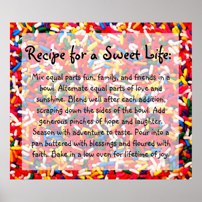 Recipe for a Sweet Life Poster (Front)