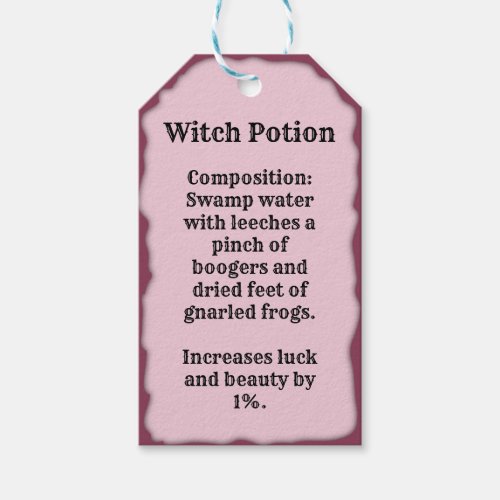 Recipe for a witchs Halloween potion Gift Tags