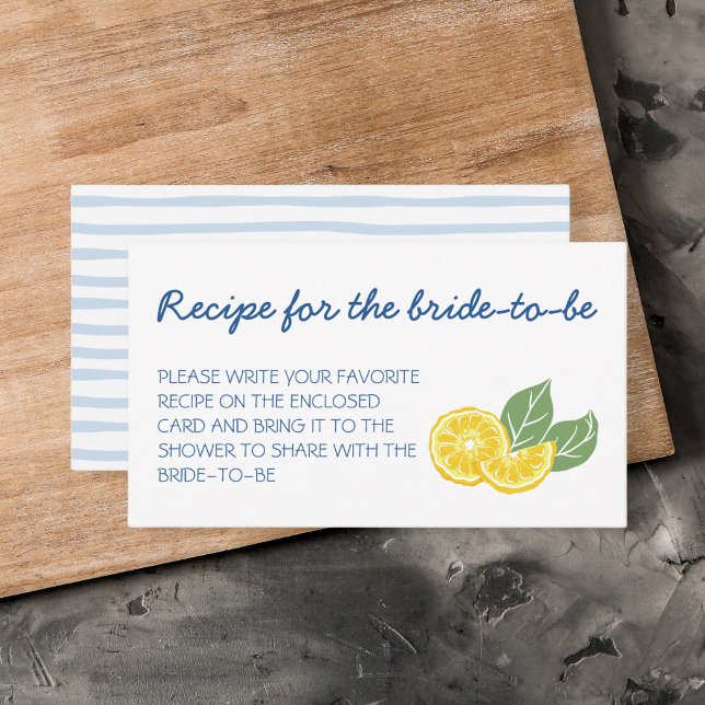 Recipe For Bride Amalfi Coast Lemon Note Card (Recipe For Bride Amalfi Coast Lemon Note Card)