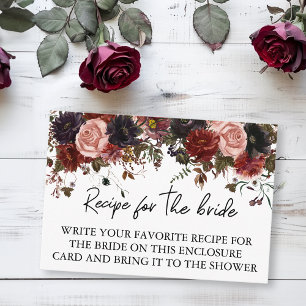 Recipe for bride Bridal Shower Autumn Halloween Enclosure Card