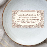 Recipe For Bride Floral Brown Handwritten