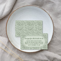 Recipe For Bride Floral Sage Green Handwritten