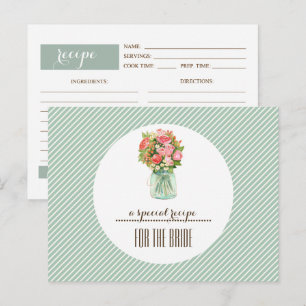 Recipe for Bride. Mason Jar Floral Postcard