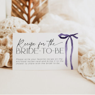Recipe for Bride Request Purple Bow Tying the Knot Enclosure Card