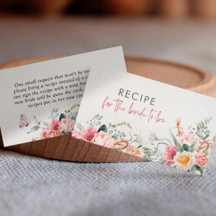 Recipe For Bride To Be Boho Floral Bridal Shower Enclosure Card