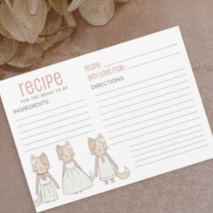 Recipe for Bride To Be Getting Meowied  Invitation