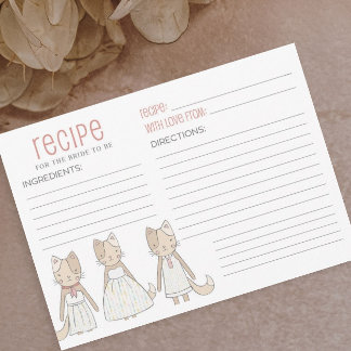Recipe for Bride To Be Getting Meowied Invitation
