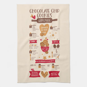 Recipe for Chocolate Chip Cookies Kitchen Towel