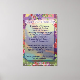 Recipe for Friendship Canvas Print