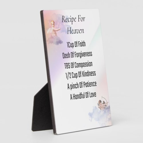 Recipe For Heaven Tabletop Plaque with Easel