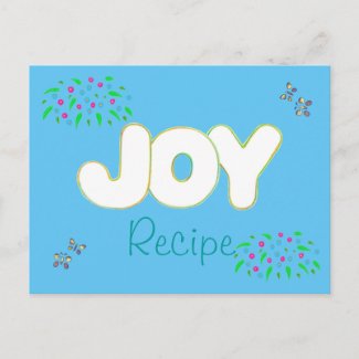 Recipe for Joy - colorful word postcards