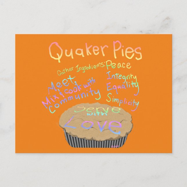 Recipe for Quaker Pies Postcard (Front)