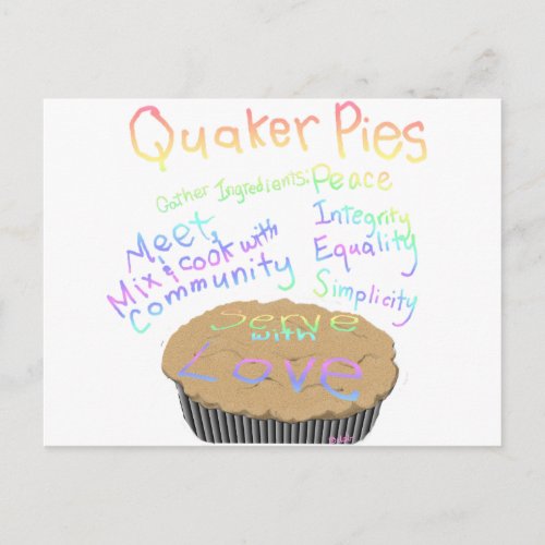 Recipe for Quaker Pies Postcard