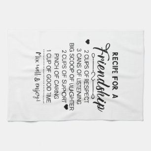 Recipe for Special Friendship Mother's day Gift Kitchen Towel