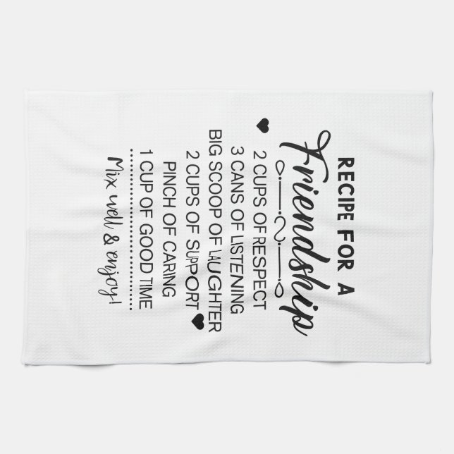 Recipe for Special Friendship Mother's day Gift Kitchen Towel (Horizontal)