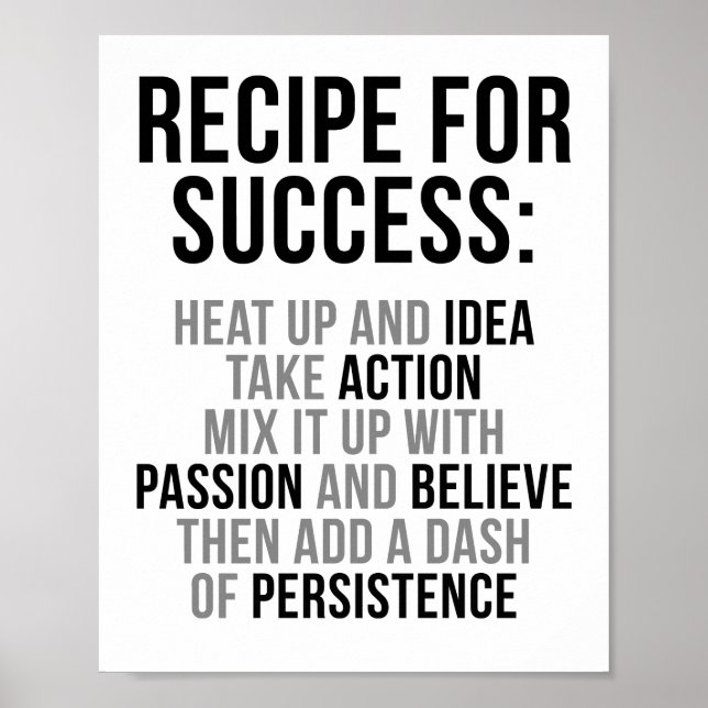 Recipe For Success Poster (Front)