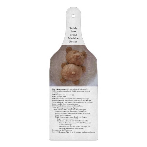 Recipe for Teddy Bear Bread with Photo Cutting Board