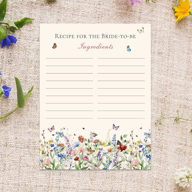 Recipe For The Bride | Bohemian Wildflowers Postcard (Creator Uploaded)