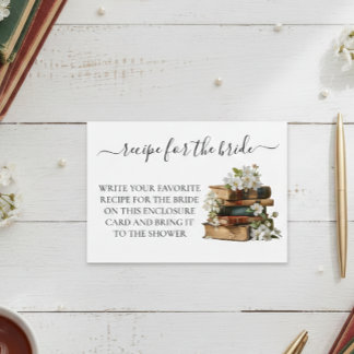 Recipe for the bride Bridal Shower Books Enclosure Card